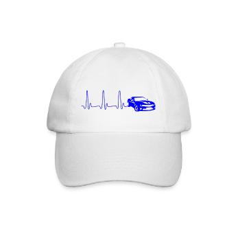 ECG HEART LINE AUTO blue - Baseball Cap - white/white - Front