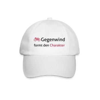 Gegenwind formt den Charakter. Für Radfahrer. - Baseballkappe - Weiß/Weiß - Vorne