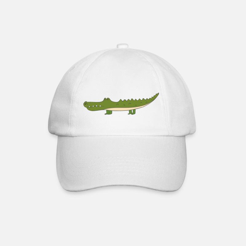 Krokodil - Baseballkappe - Weiß/Weiß