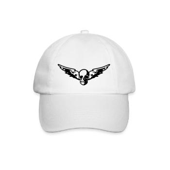 flying_skull - Baseball Cap - white/white - Front