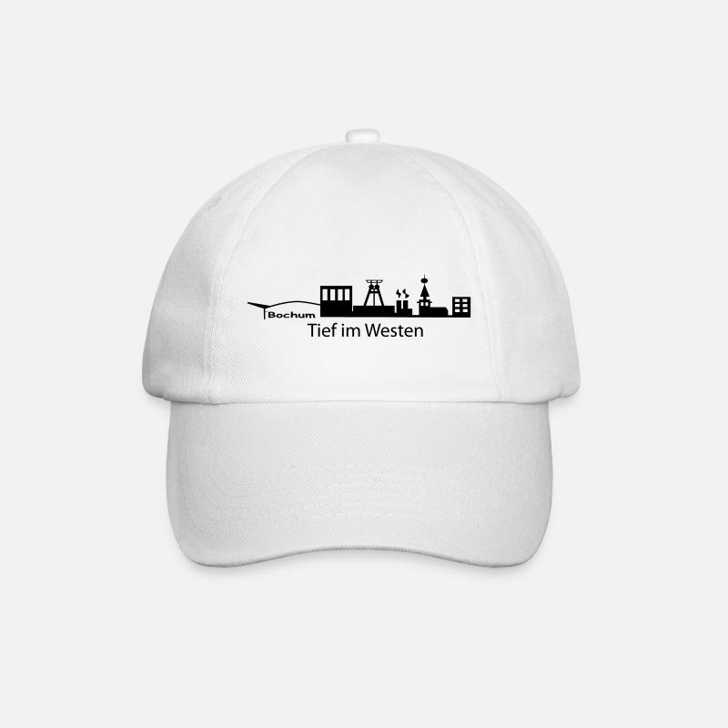 Skyline Bochum Tief im Westen - Baseballkappe - Weiß/Weiß