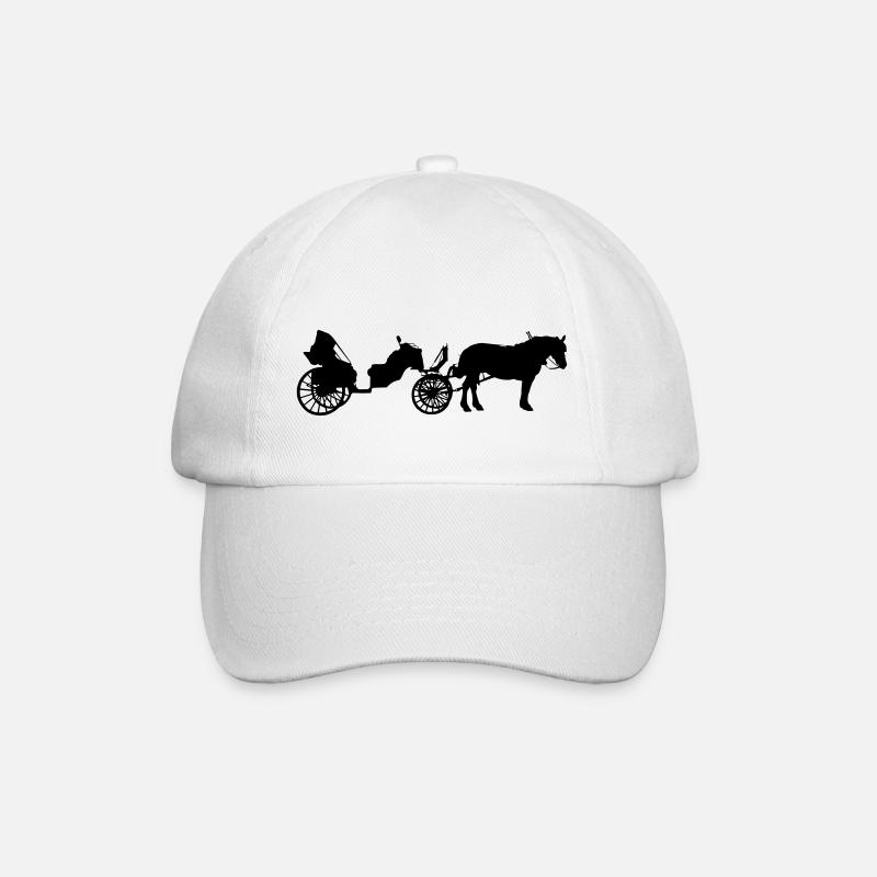 Kutsche mit Pferd - Baseballkappe - Weiß/Weiß
