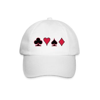 Poker Deck Dealer Trumpf Spielkarten Skat Canasta - Baseballkappe - Weiß/Weiß - Vorne