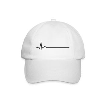 EKG mit Namenslinie lang - Baseballkappe - Weiß/Weiß - Vorne