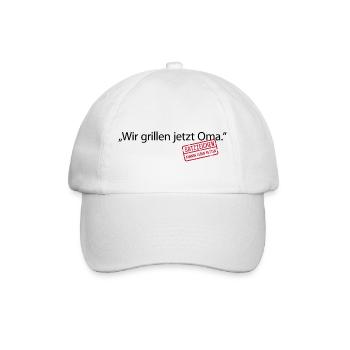Nous grillons maintenant grand-mère ponctuation virgule vie grand-mère - Casquette classique - blanc/blanc - Devant