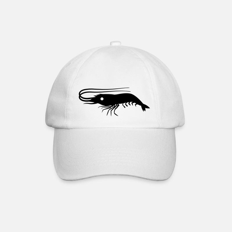 einzelne Garnelen Garnelen mit Antennen - Baseballkappe - Weiß/Weiß
