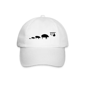 pig_evolution - Baseballkappe - Weiß/Weiß - Vorne