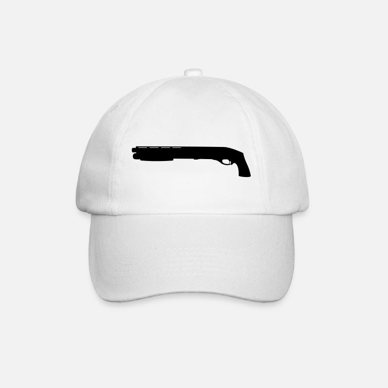 Kurze Pumpgun - Baseballkappe - Weiß/Weiß