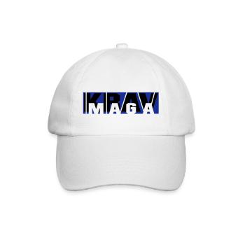 krav_maga_vec_2 de - Baseballkappe - Weiß/Weiß - Vorne