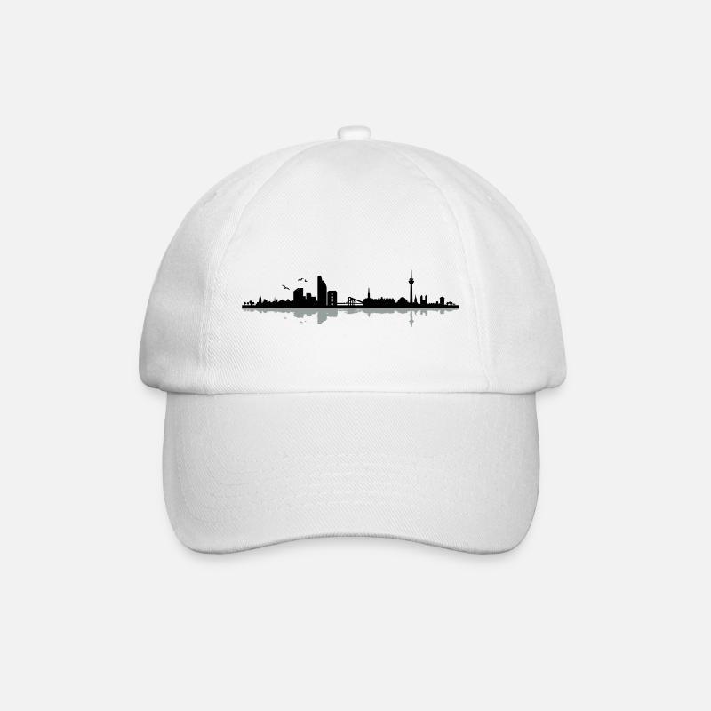Düsseldorf Skyline - Baseballkappe - Weiß/Weiß