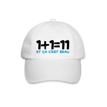 1+1=11 et ça c'est beau - Casquette classique - blanc/blanc - Devant