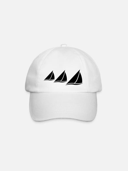 3 Sailing Boats Logo - Baseball Cap - white/white