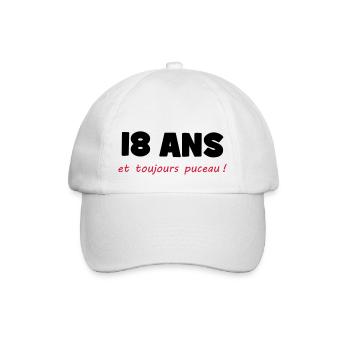 18 ans et toujours puceau ! - Casquette classique - blanc/blanc - Devant