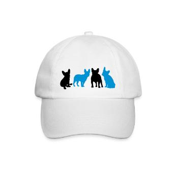 Französische Bulldogge - Baseballkappe - Weiß/Weiß - Vorne