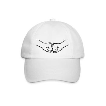 2 Bro Fist clenched fists friends team greeting - Baseball Cap - white/white - Front