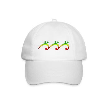 Reggae, music, notes, bass clef, wave, surf, - Casquette classique - blanc/blanc - Devant