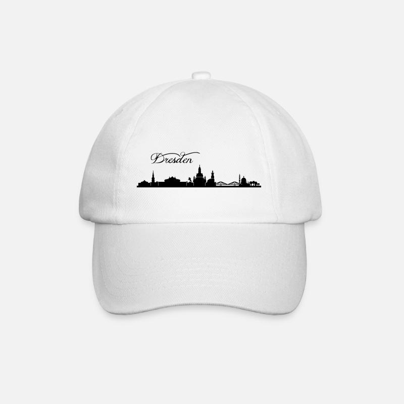 Dresdener Skyline - Baseballkappe - Weiß/Weiß