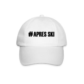 Ski, ski, skiing, après ski, freeski, winter - Baseball Cap - white/white - Front