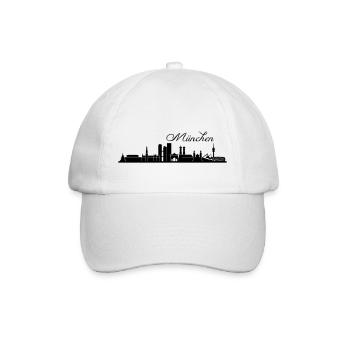 Münchener Skyline - Baseballkappe - Weiß/Weiß - Vorne