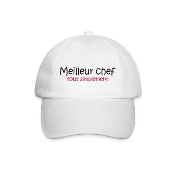 Meilleur chef tout simplement - Casquette classique - blanc/blanc - Devant
