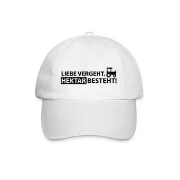 liebe vergeht, hektar besteht - Baseballkappe - Weiß/Weiß - Vorne