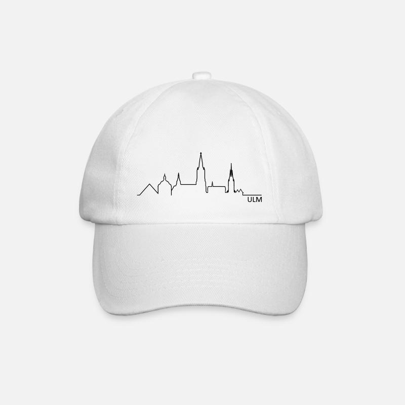 Skyline Ulm Silhouette - Baseballkappe - Weiß/Weiß