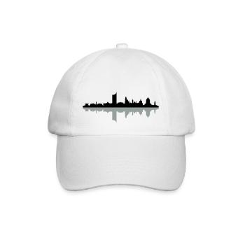 Skyline Leipzig Schatten - Baseballkappe - Weiß/Weiß - Vorne
