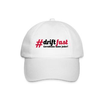 Drift Fast, geradeaus kann jeder - Baseballkappe - Weiß/Weiß - Vorne