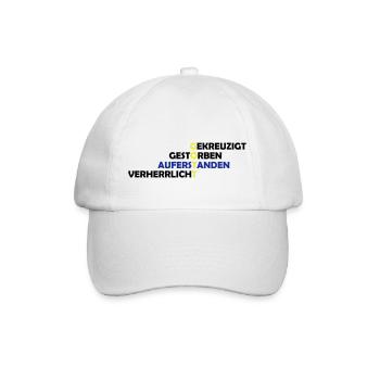 gekreuzigt_gestoreben_auferstanden_2 - Baseballkappe - Weiß/Weiß - Vorne