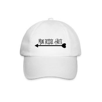 meine_bessere_haelfte_pfeil_links - Baseballkappe - Weiß/Weiß - Vorne