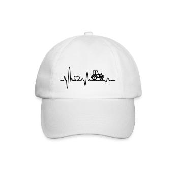 Heartbeat tractor tractor farmer farmer gift - Baseball Cap - white/white - Front