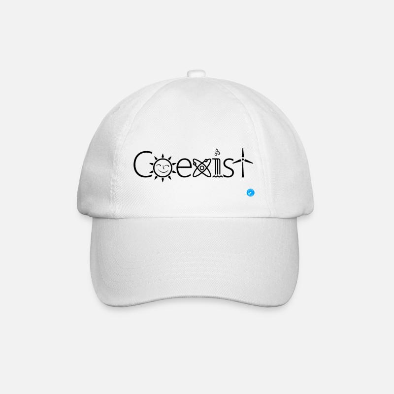 Coexist Solar & Kernkraft & Wasserkraft Windkraft - Baseballkappe - Weiß/Weiß