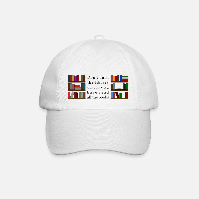 Ne brûlez pas la bibliothèque - Casquette classique - blanc/blanc