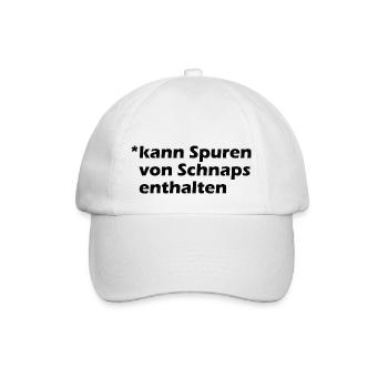 Kann Spuren von Schnaps enthalten - Baseballkappe - Weiß/Weiß - Vorne