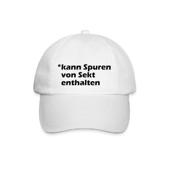 Kann Spuren von Sekt enthalten - Baseballkappe - Weiß/Weiß - Vorne