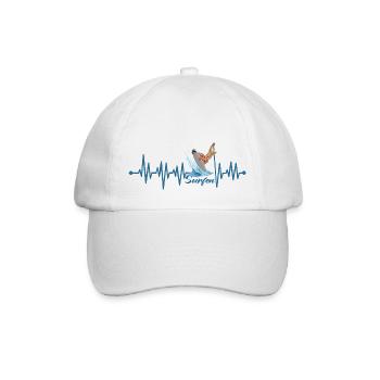 Heartbeat Surfing Surfer Surfboard Vacation - Baseball Cap - white/white - Front