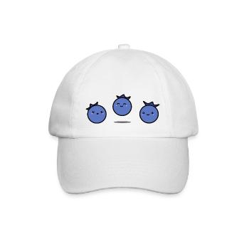 Glückliche Heidelbeeren | Heidelbeere | Obst - Baseballkappe - Weiß/Weiß - Vorne