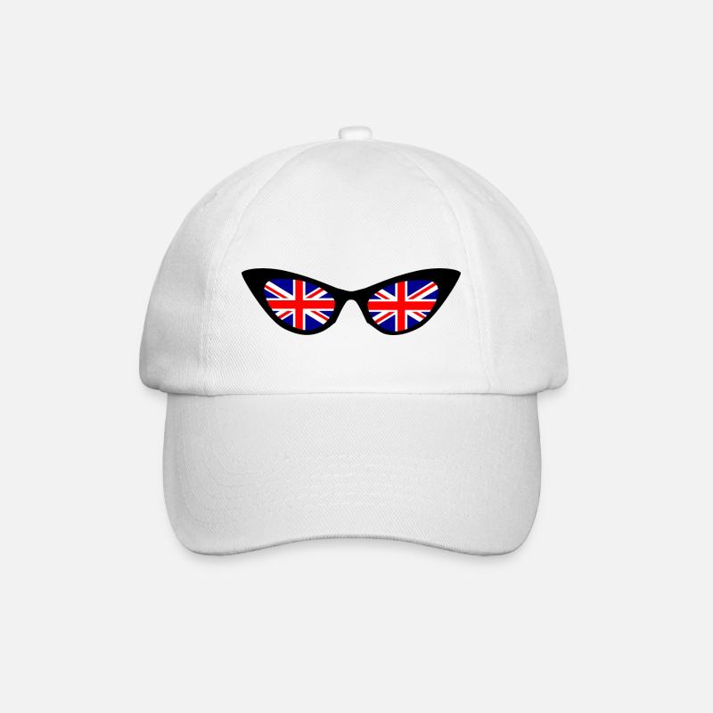 Britische Flagge in Shades - Baseballkappe - Weiß/Weiß
