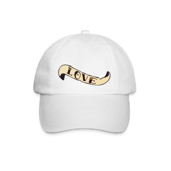 banderole love old school tattoo - Casquette classique - blanc/blanc - Devant