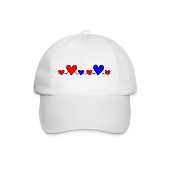 Family 4 Children Parents 1 Son 3 Daughters Hearts - Baseball Cap - white/white - Front