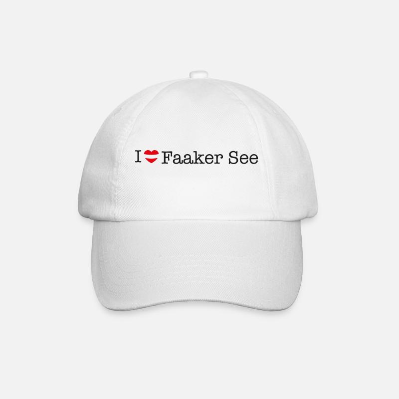 I love Faaker See - Baseball Cap - white/white