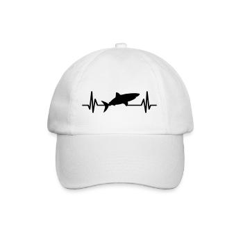shark heartbeat shark shark fin - Baseball Cap - white/white - Front