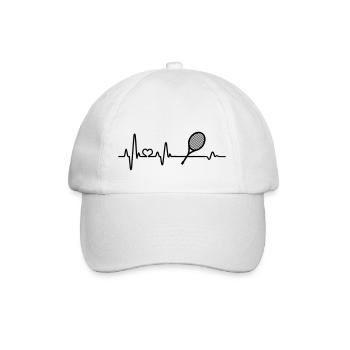 Cher Tennis Heartbeat Tennis Player Idée Cadeau - Casquette classique - blanc/blanc - Devant