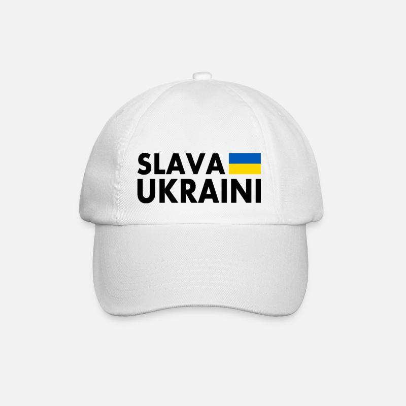 Slava ukraini - Baseballkappe - Weiß/Weiß