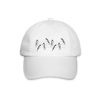 Vögel - Baseballkappe - Weiß/Weiß - Vorne