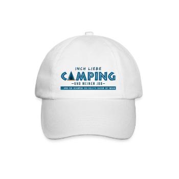 campen arbeit campingwagen lustige sprüche camper - Baseballkappe - Weiß/Weiß - Vorne