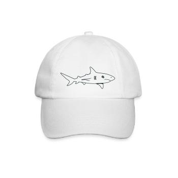 Very long Great white shark - Baseball Cap - white/white - Front