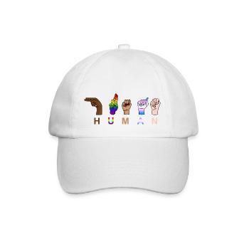 One Race - Human, Respect, Pride - Hand Signals - Baseball Cap - white/white - Front