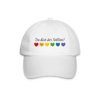 Regenbogenherzchen du bist der tollste - Baseballkappe - Weiß/Weiß - Vorne