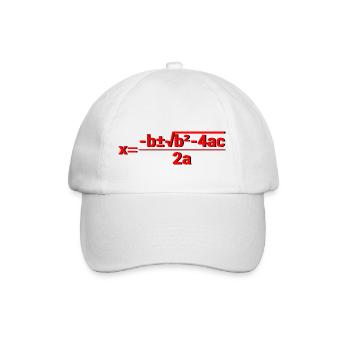 Quadratic Formula for Math class 4 - Baseball Cap - white/white - Front